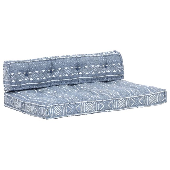 Coussin de canapé palette indigo tissu patchwork