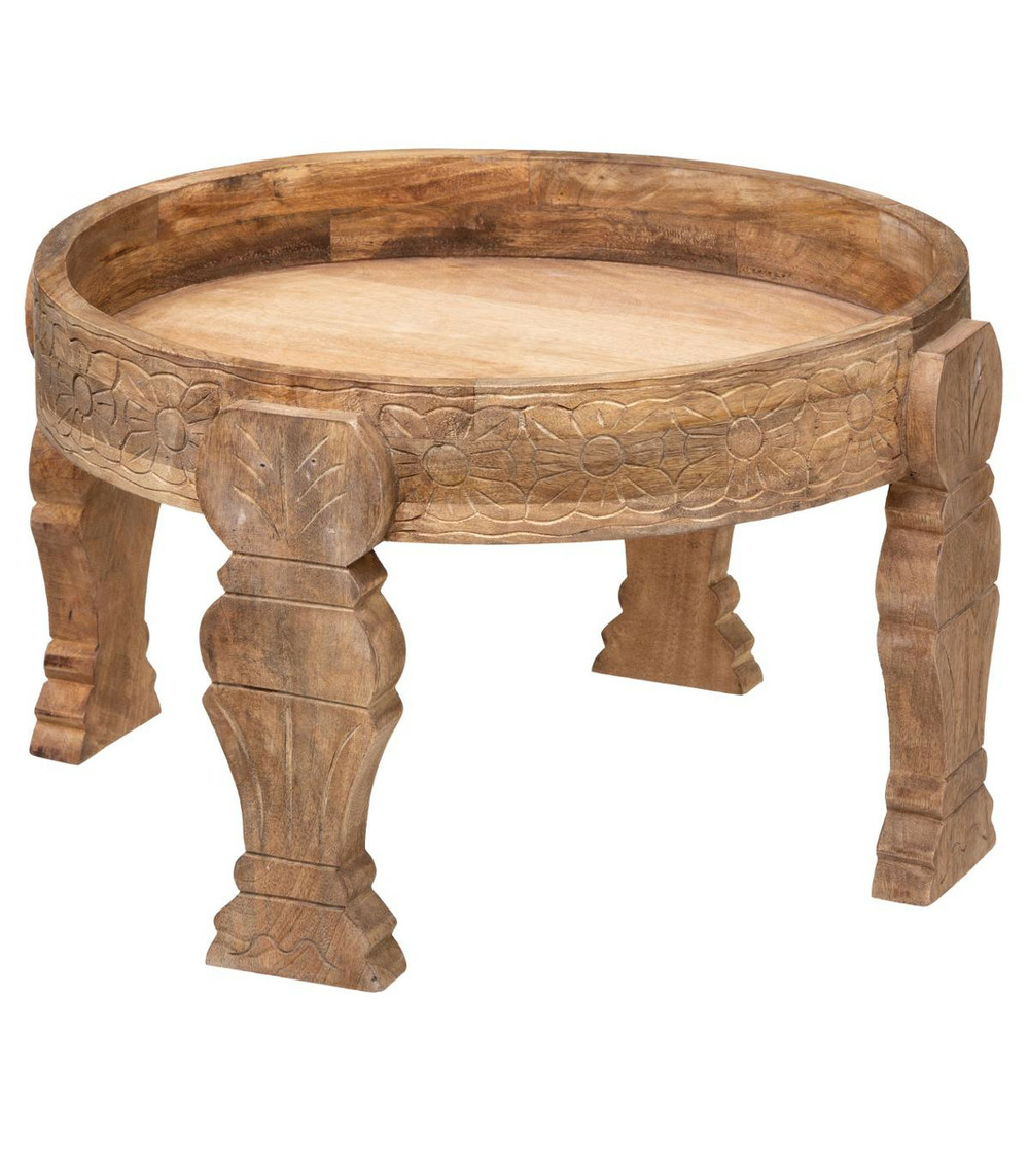 Table à café en bois de manguier d 51 x h 33 cm