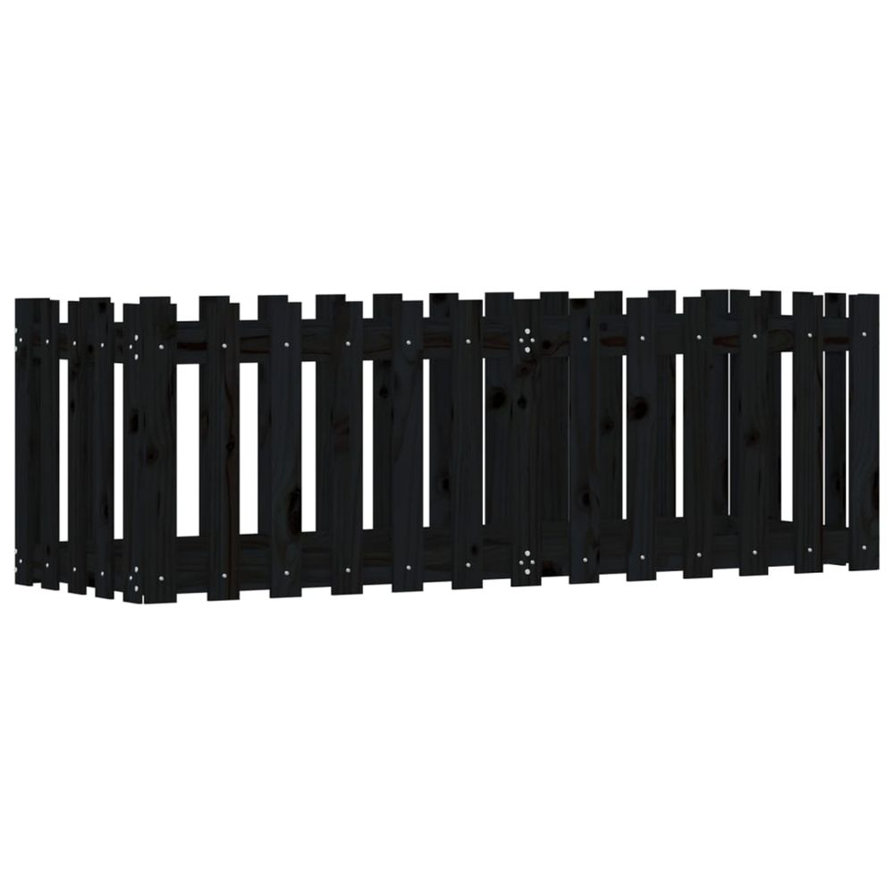 Lit surélevé de jardin design de clôture 150x50x50cm pin massif