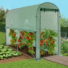 Serre à tomates relevable 3m² verte 2 fenêtres avec moustiquaire et porte zippée