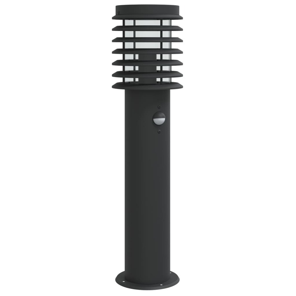 Lampadaire d'extérieur avec capteur 60 cm acier inoxydable noir