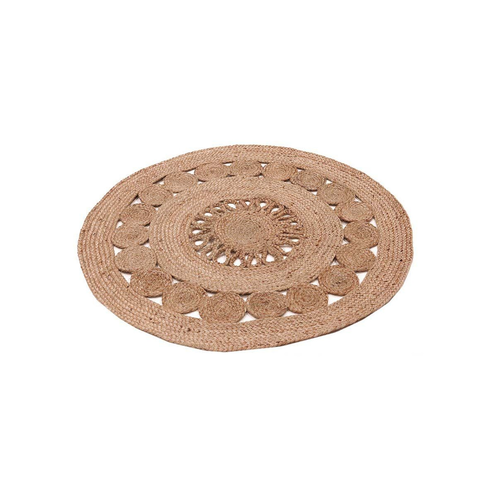 Tapis rond en jute ajourée 90 cm
