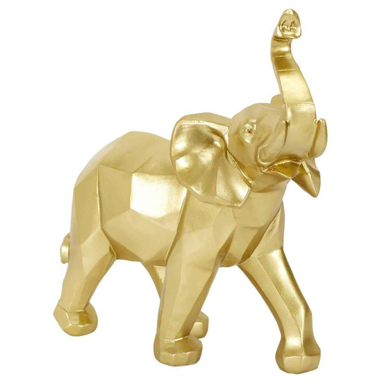 Eléphant en polyrésine dorée origami 27.5 x 14 x 30 cm