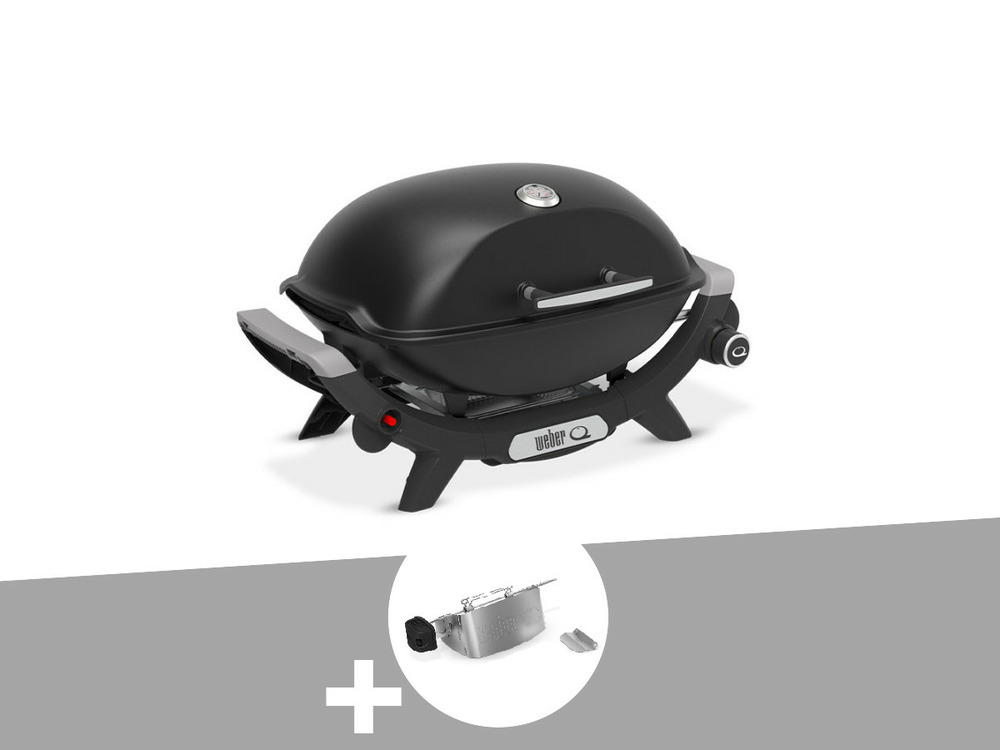 Barbecue à gaz q 2100n noir + rôtissoire