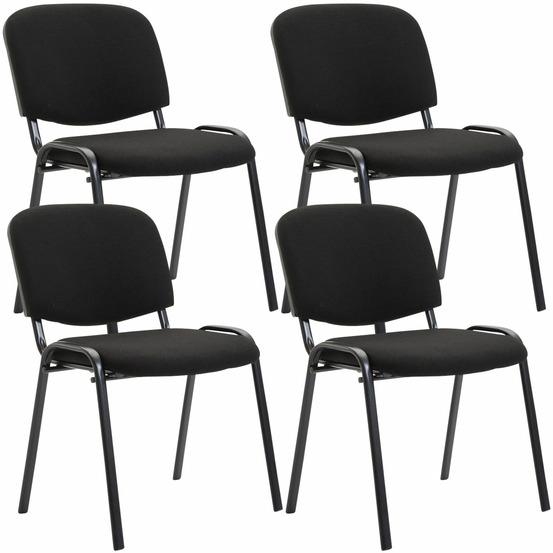 Lot de 4 chaises visiteurs ken tissu
