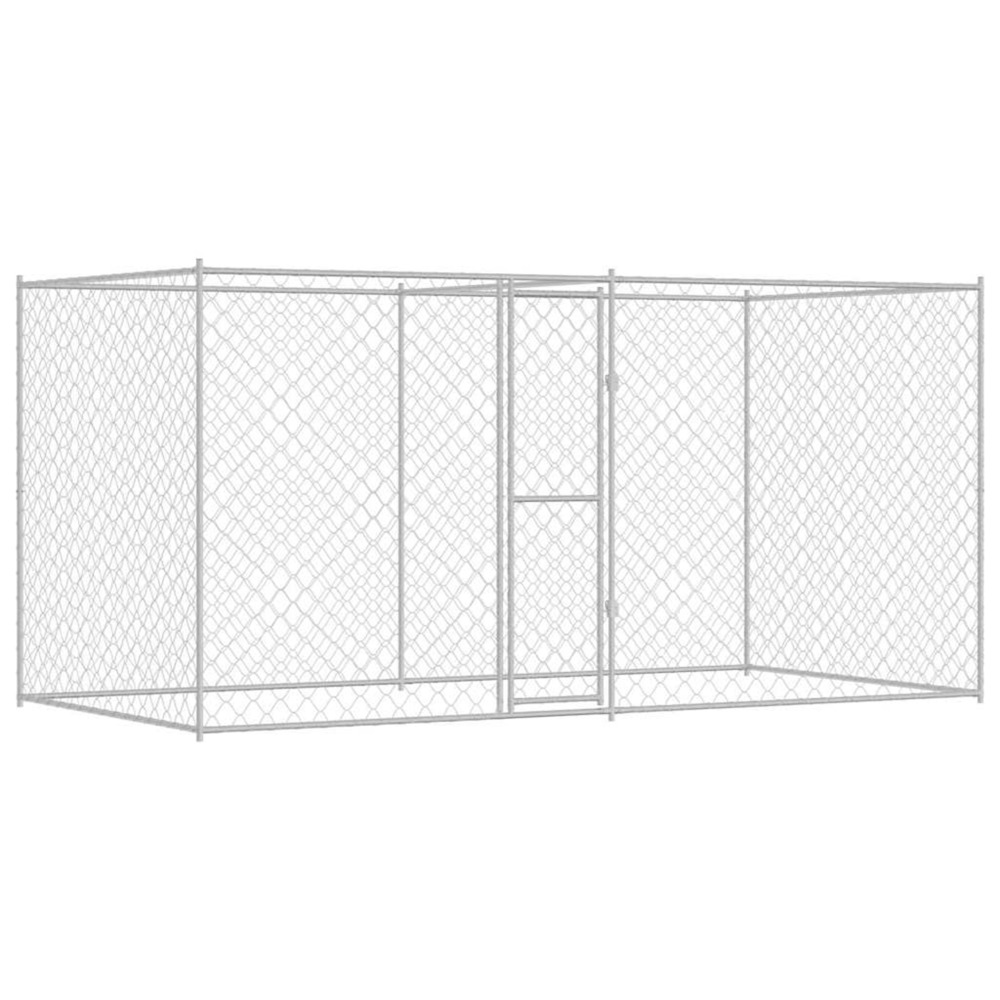 Cage pour chien 2 pcs argenté 400 x 200 x 200 cm acier et pe