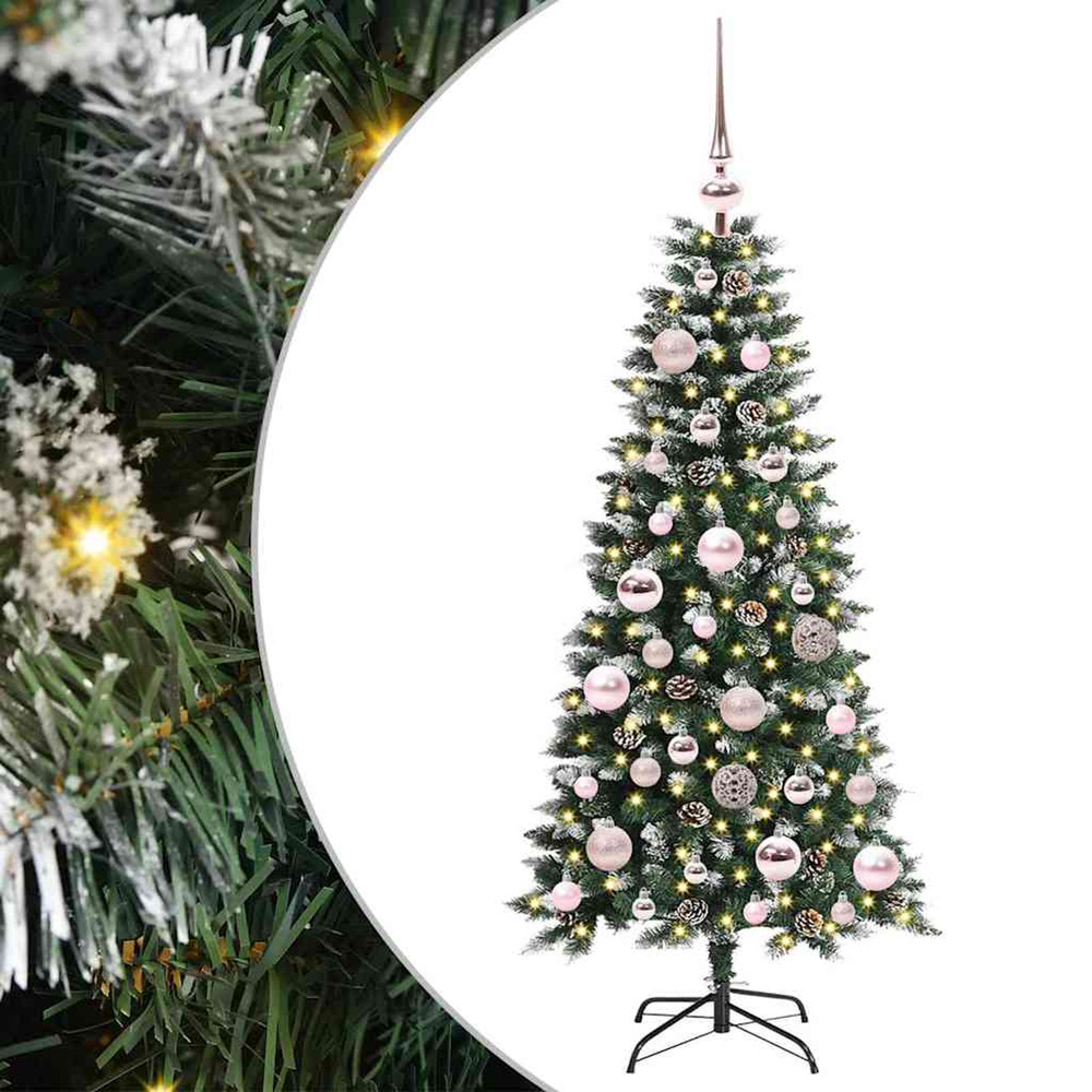 Sapin de noël artificiel vert 120 cm pvc, plastique et acier