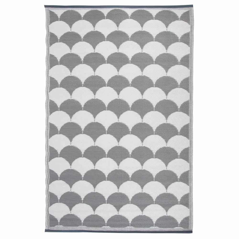 Tapis d'extérieur 180x121 cm gris et blanc oc24