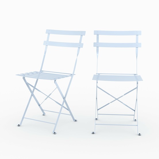 Kayla-lot de 2 chaises de jardin en métal bleu pastel, pliantes