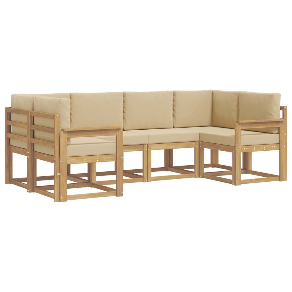 Ensemble de canapés d'extérieur 6 pc blanc et beige