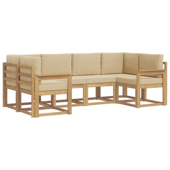 Ensemble de canapés d'extérieur 6 pc blanc et beige