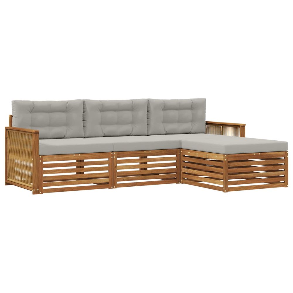 Ensemble de canapés d'extérieur 4 pc naturel et gris clair