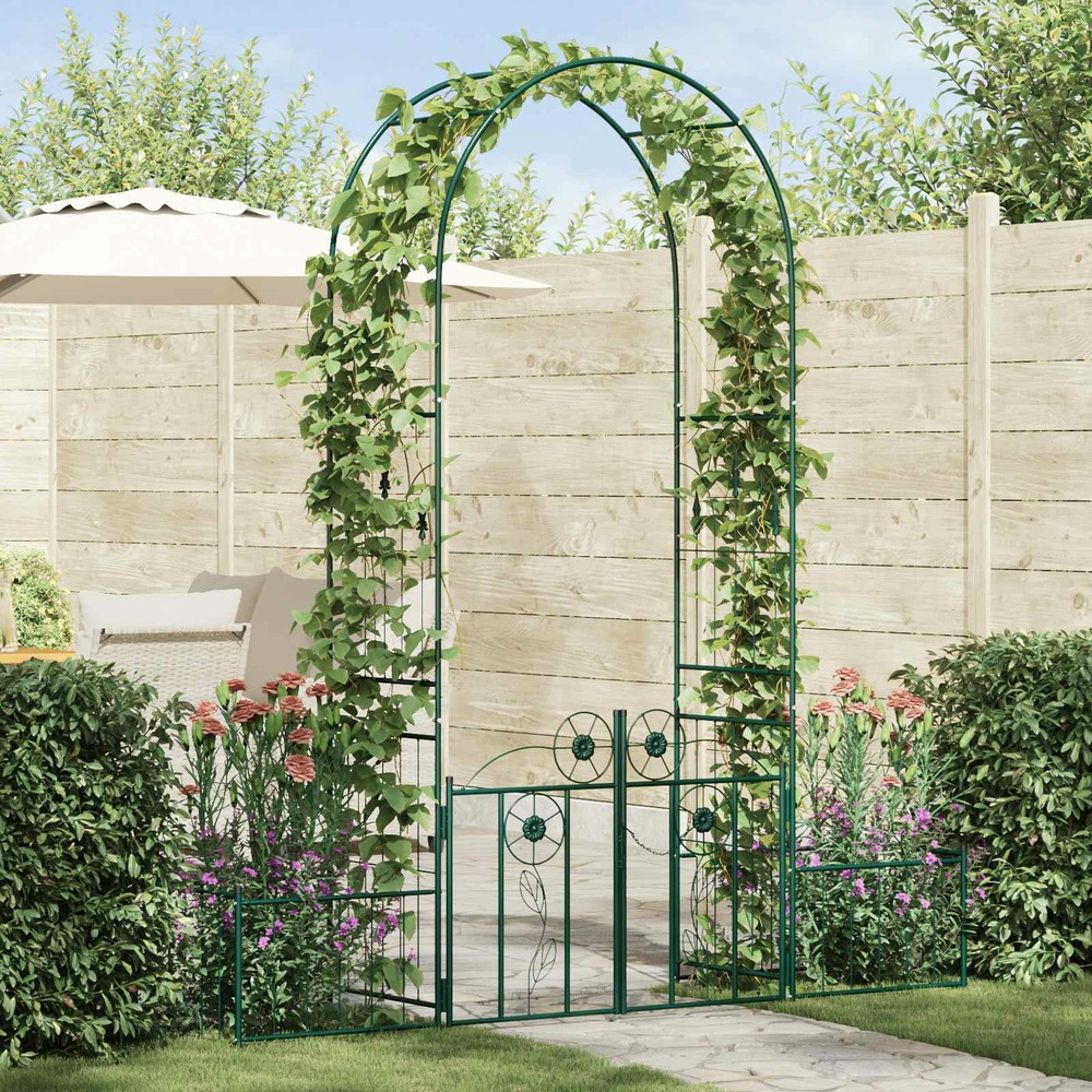 Arche de jardin avec verrouillage vert 203 x 50 x 218 cm