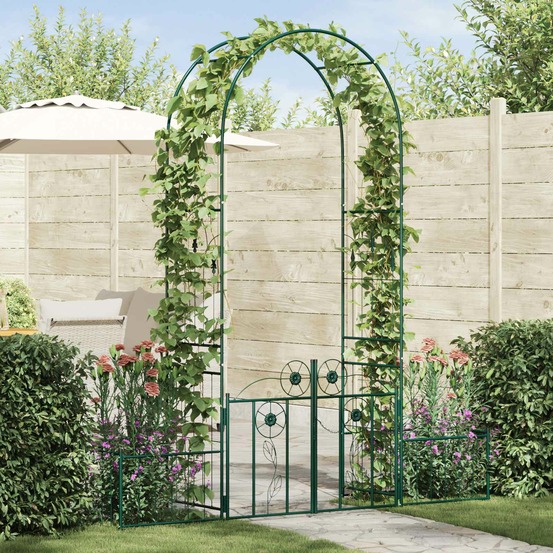 Arche de jardin avec verrouillage vert 203 x 50 x 218 cm