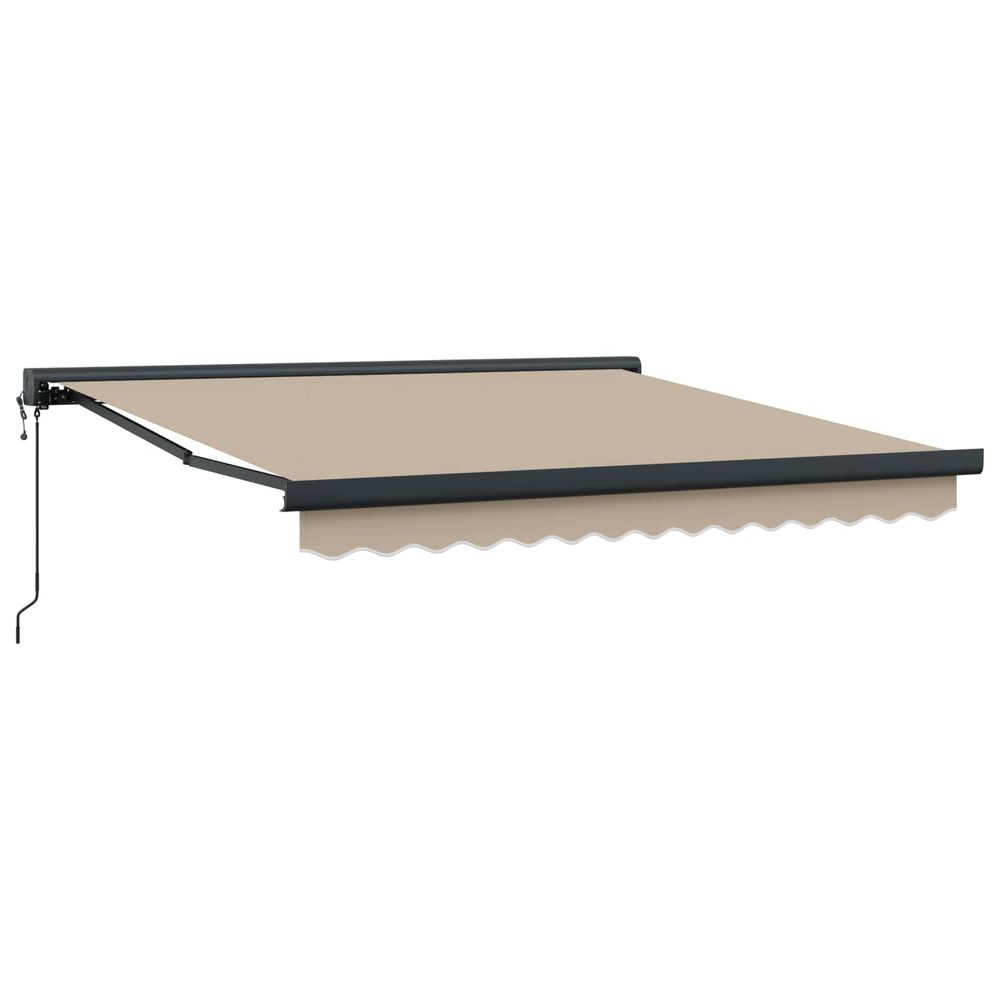 Auvent rétractable beige 350 x 250 cm tissu et métal