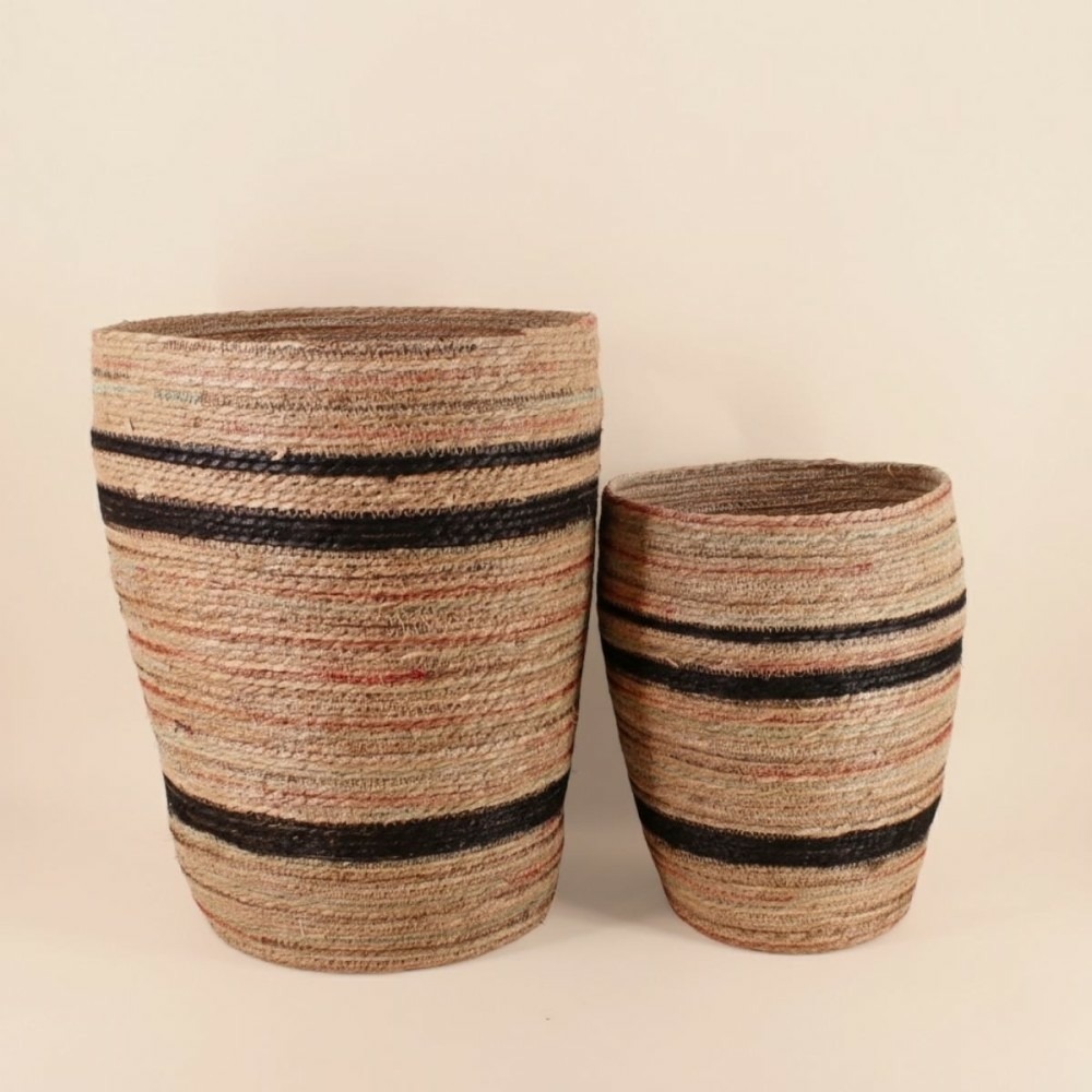 Lot de 2 paniers hauts en fibres naturelles