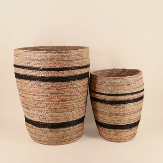 Lot de 2 paniers hauts en fibres naturelles