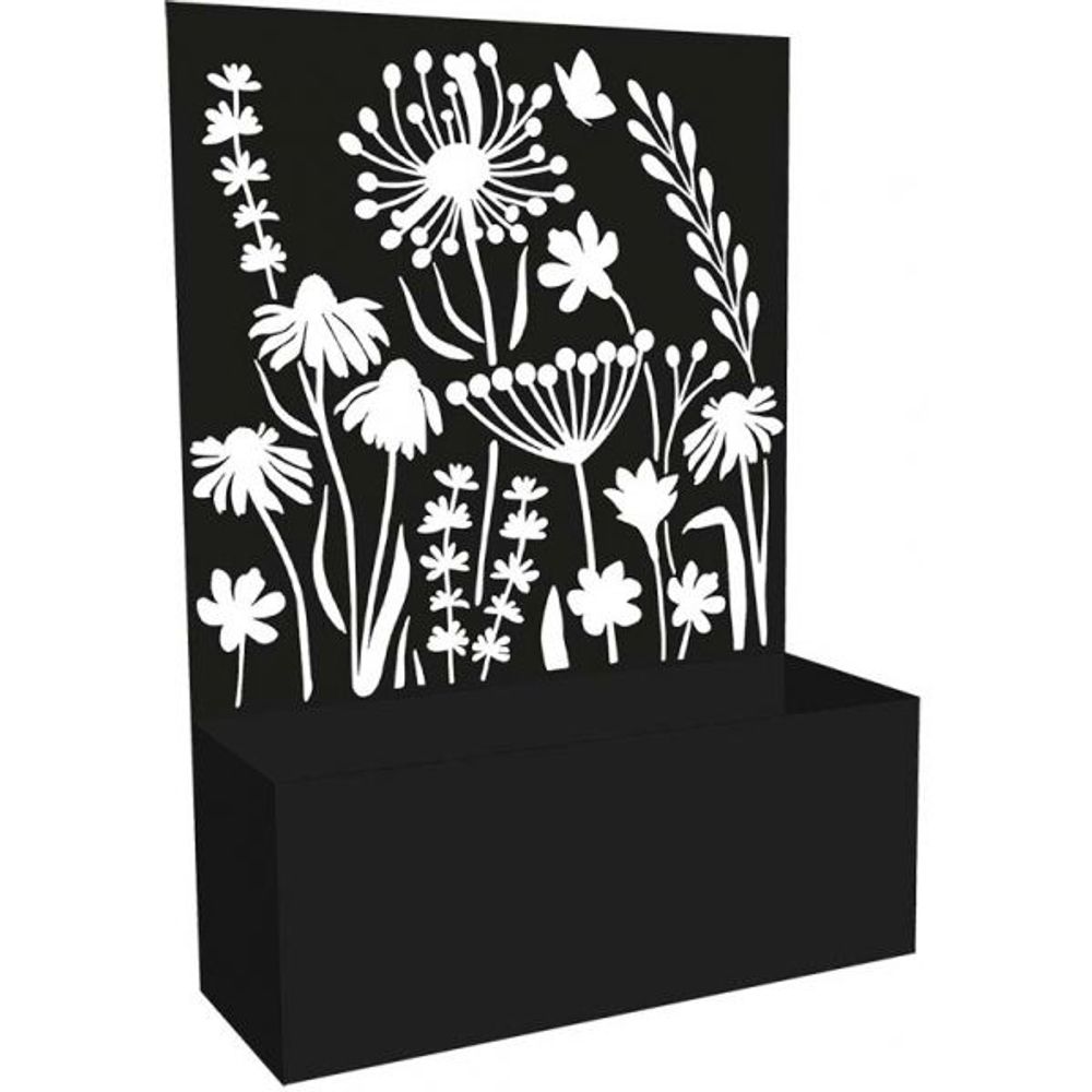 Jardinière en fer avec treillis motif floral