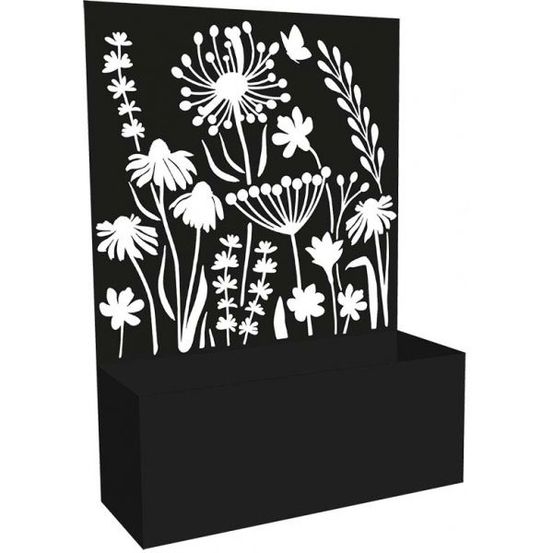 Jardinière en fer avec treillis motif floral