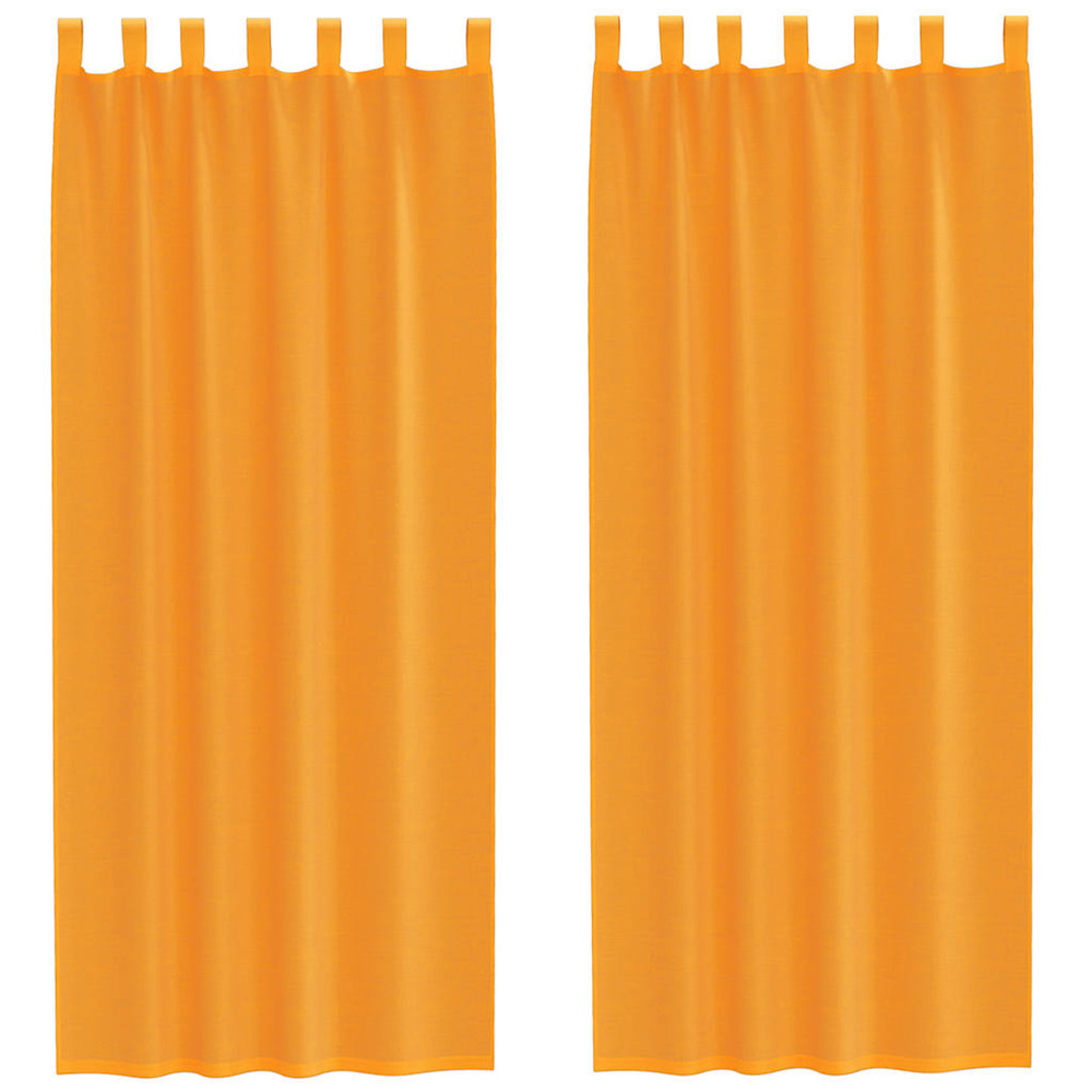 Rideaux en voile avec boucles 2 pcs orange 140x260 cm