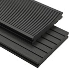 Panneaux de terrasse solides et accessoires wpc 10m² 2,2 m noir