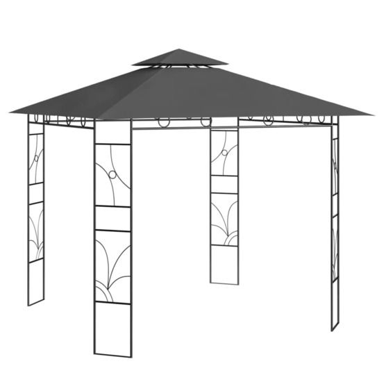 Belvédère 3x3x2,7 m anthracite 160 g/m²