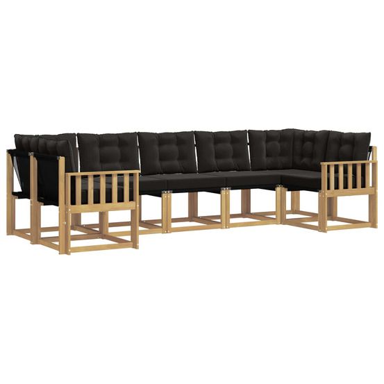 Ensemble de canapés d'extérieur 7 pc blanc et noir