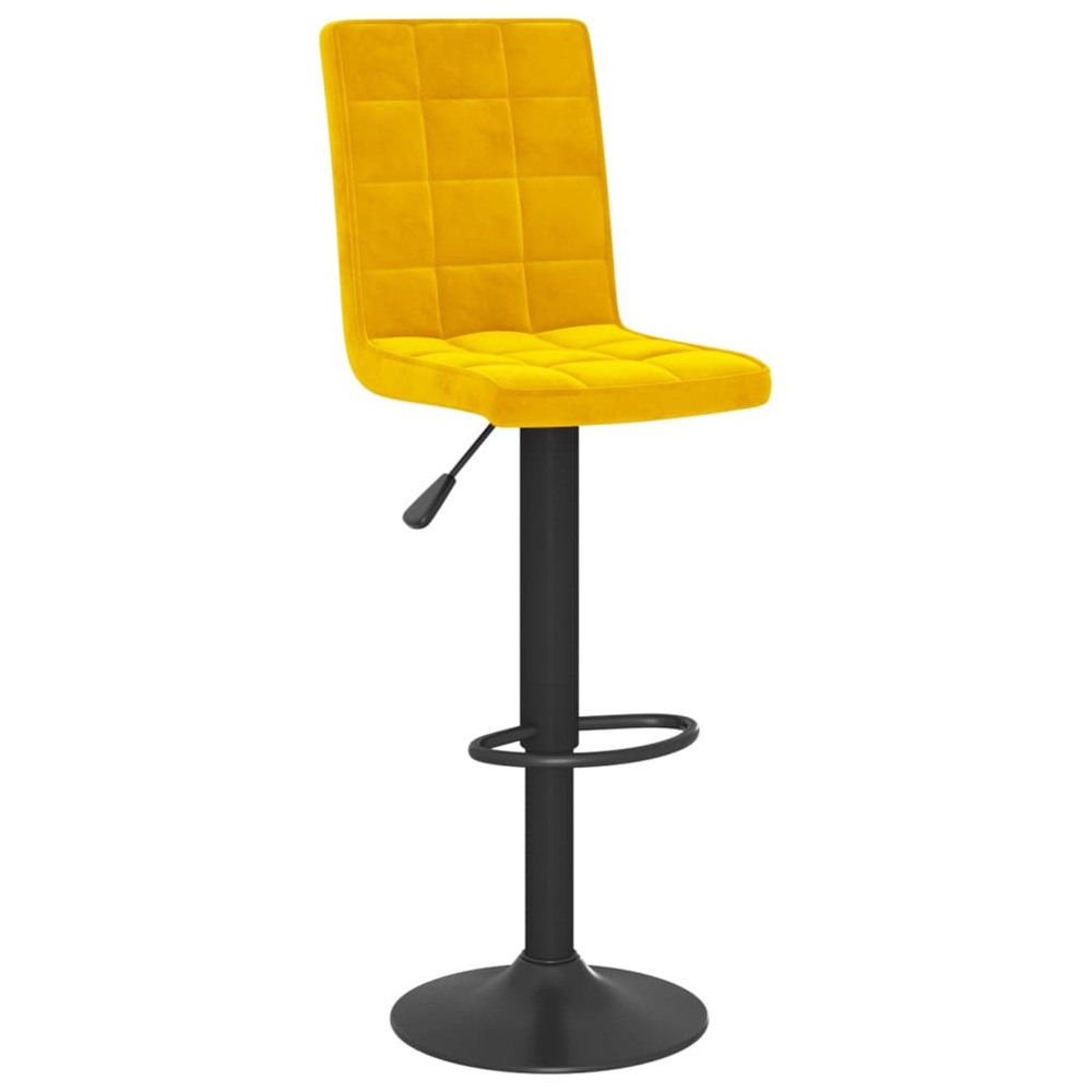 Tabouret de bar jaune moutarde velours