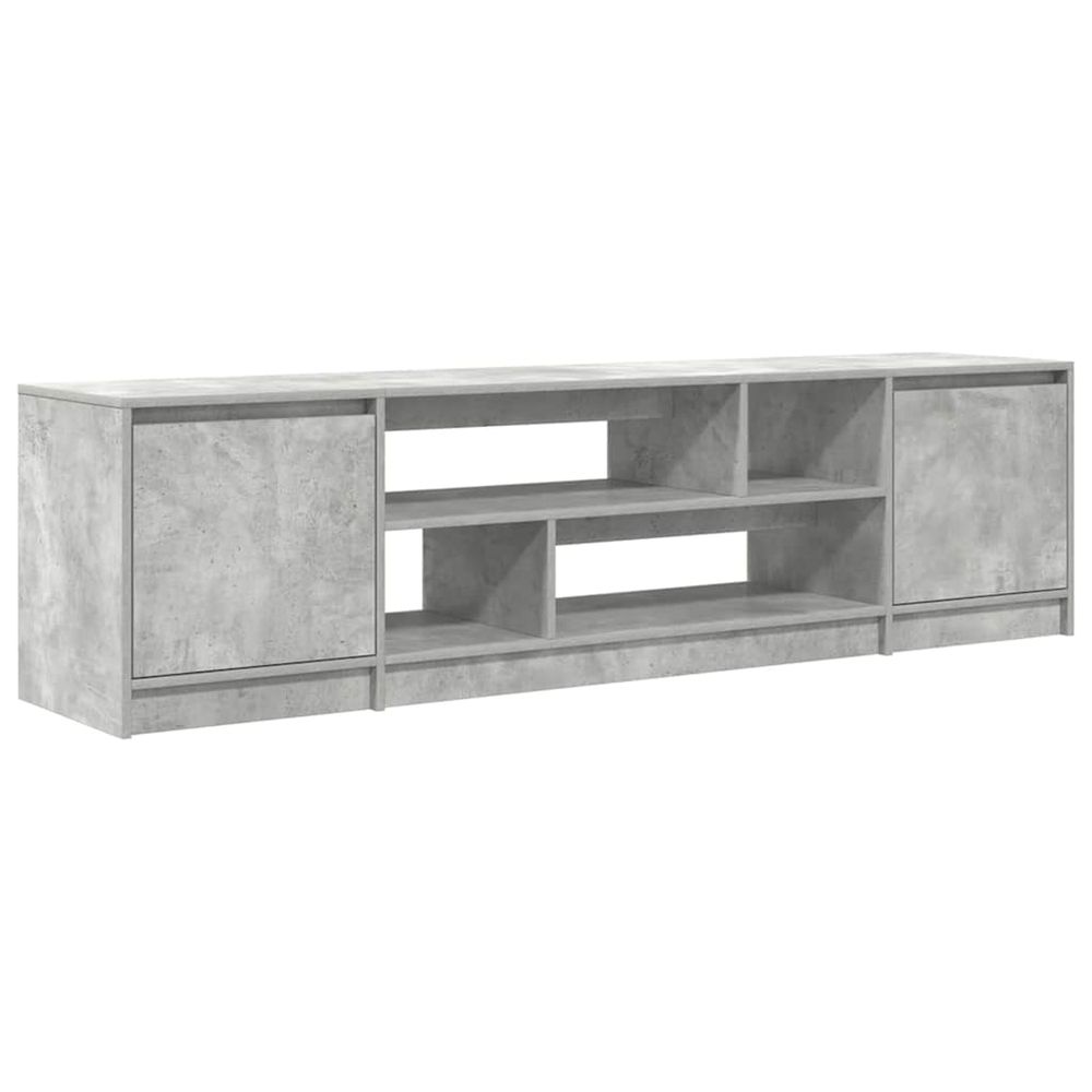 Meuble tv gris béton 188,5x41x50 cm bois d'ingénierie