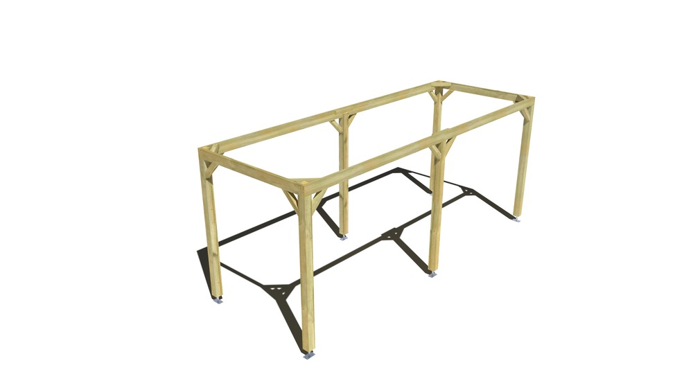 Pergola bois • 6m x 2m • indépendante • cadre simple • livraison comprise