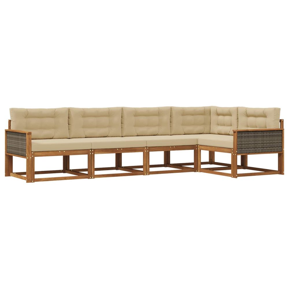 Ensemble de canapés d'extérieur 5 pc naturel et beige