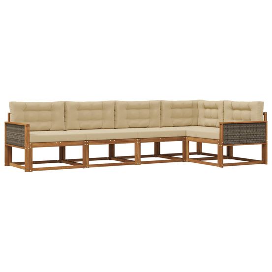 Ensemble de canapés d'extérieur 5 pc naturel et beige