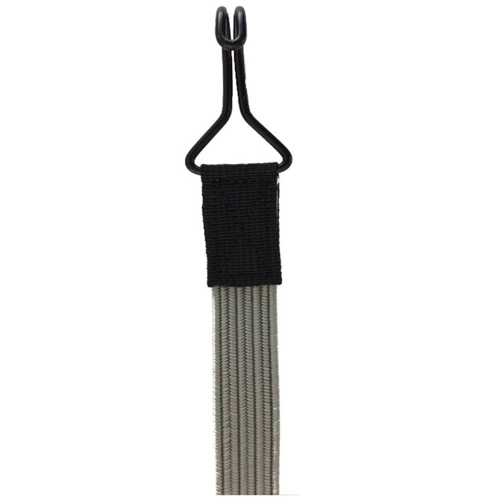 Sandow plat avec crochets doubles, 100 cm, gris – sangles élastiques de serrage