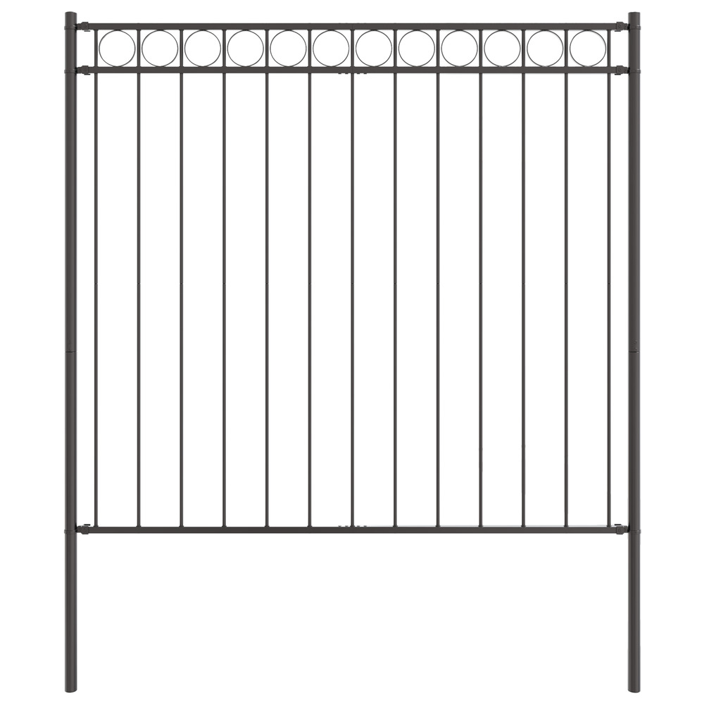 Clôture de jardin grise 1,7x1,5 m en acier