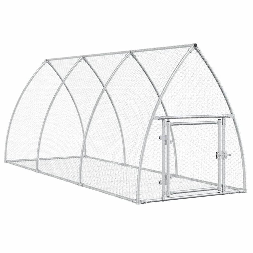 Clapier argenté 105x300x120 cm acier galvanisé