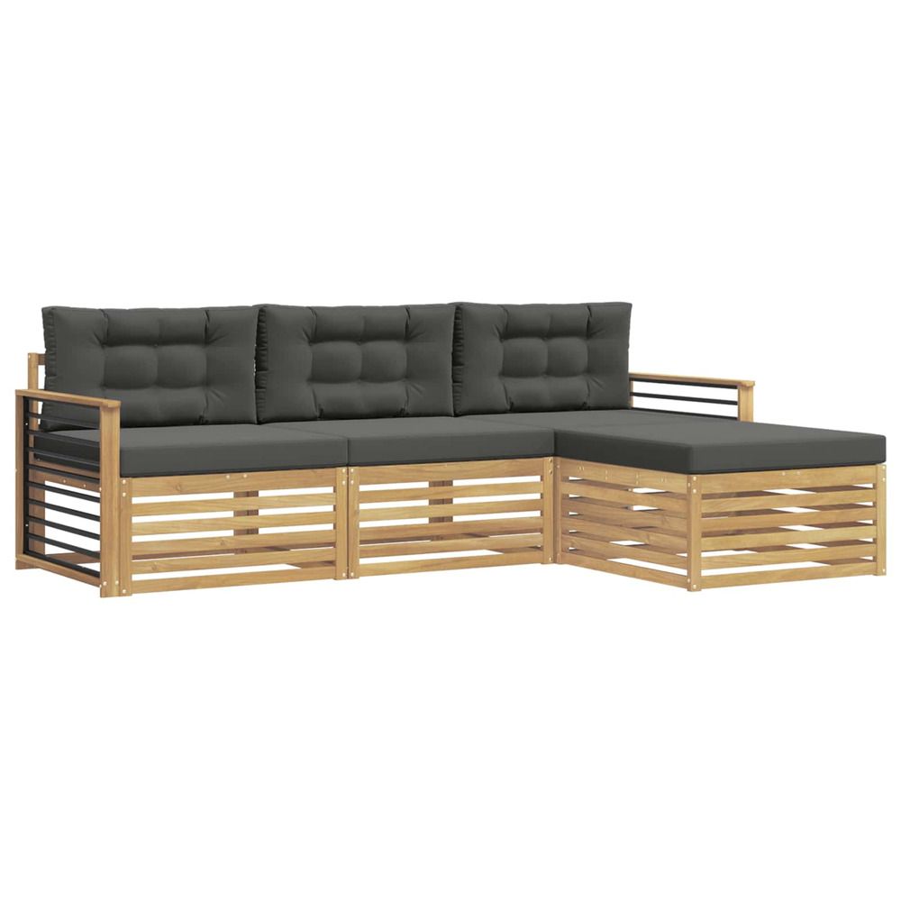 Ensemble de canapés d'extérieur 4 pc blanc et anthracite