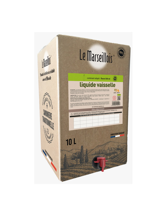 Liquide vaisselle main ecocert bib 10l - le marseillois