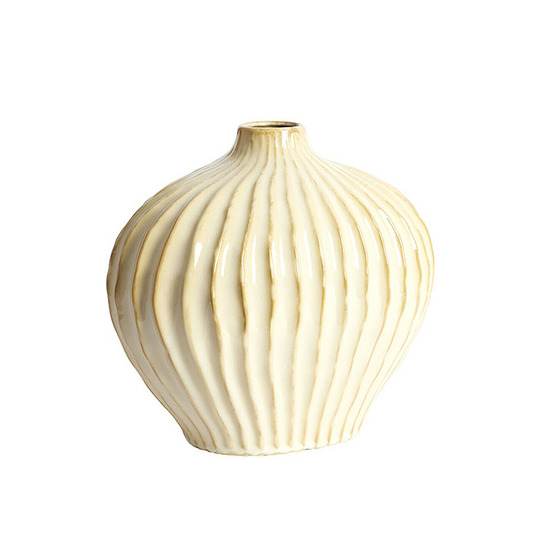 Vase lorito beige céramique 30x16x25cm