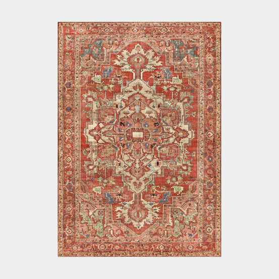 Tapis doux à motif oriental - jalil - rouge - 160 x 230 cm