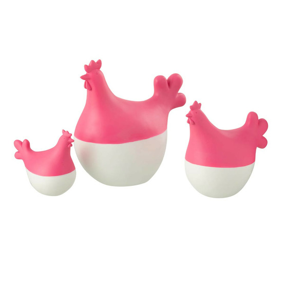 Lot de 3 statuettes coq extérieur