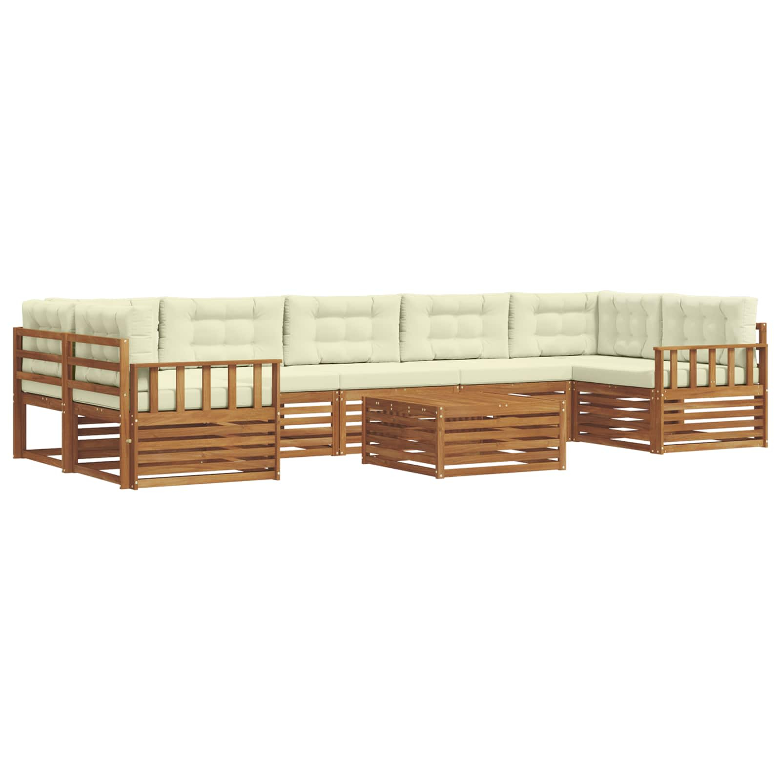 Ensemble de canapés d'extérieur 8 pcs naturel et crème