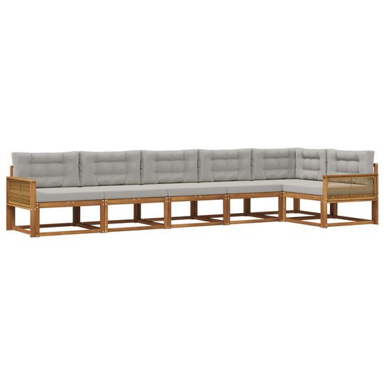 Ensemble de canapés d'extérieur 6 pc naturel et gris clair