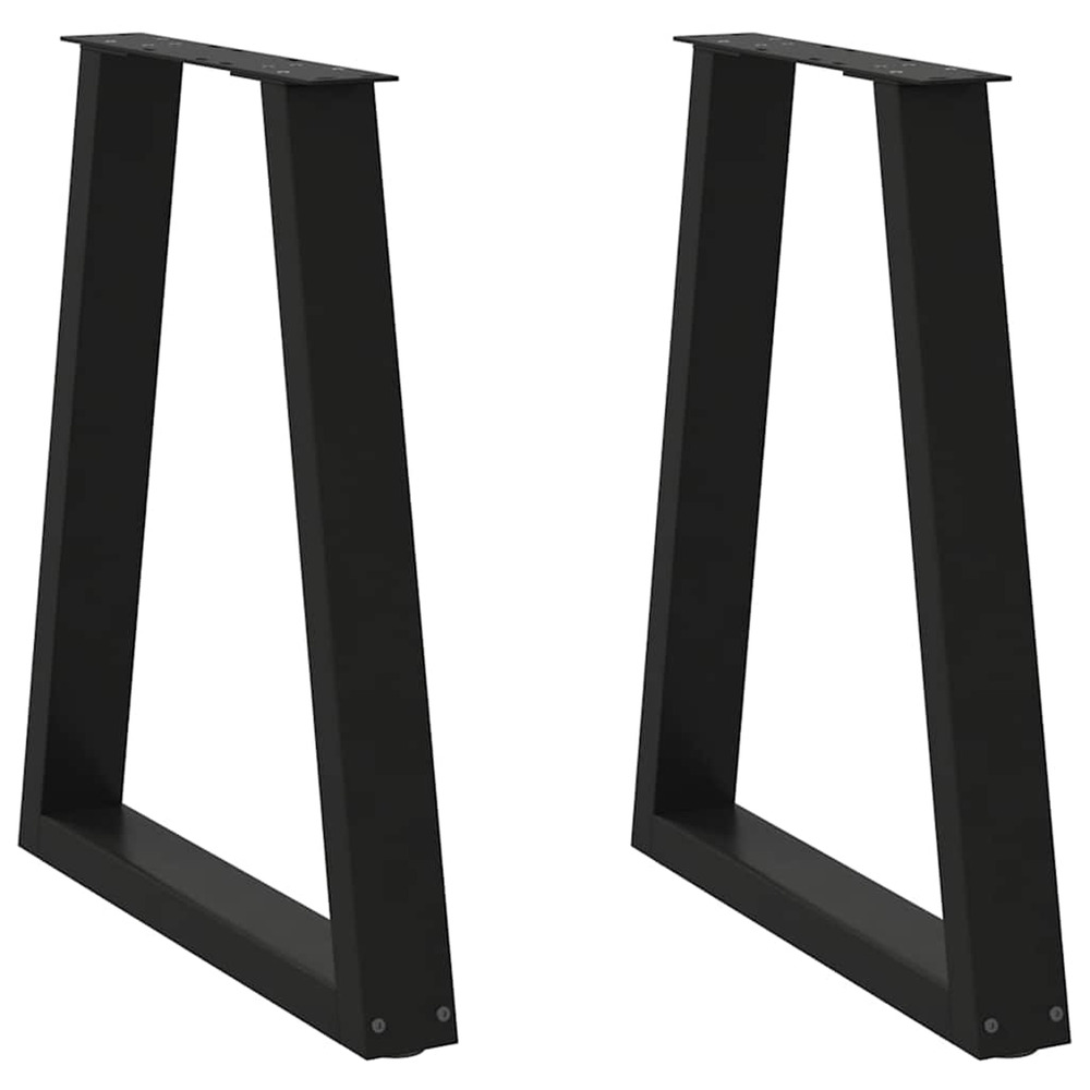 Pieds de table à manger en v 2 pièces noir 60 x (72-73,3) cm acier