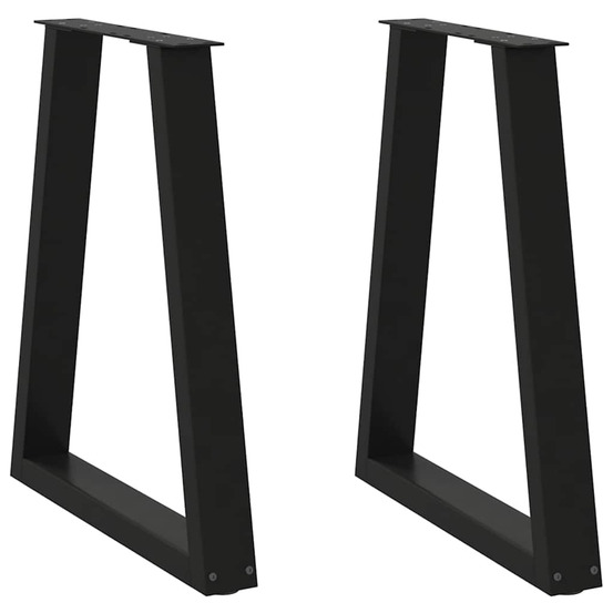 Pieds de table à manger en v 2 pièces noir 60 x (72-73,3) cm acier