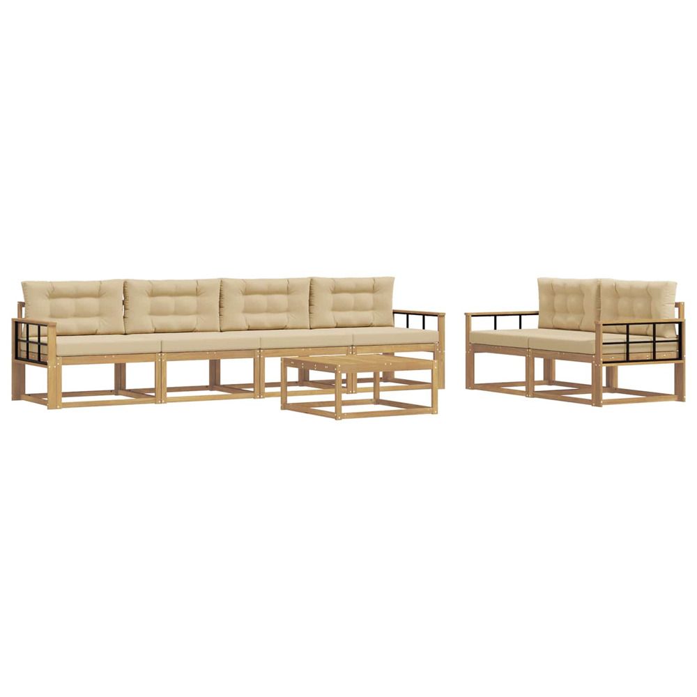 Ensemble de canapés d'extérieur 6 pc blanc et beige