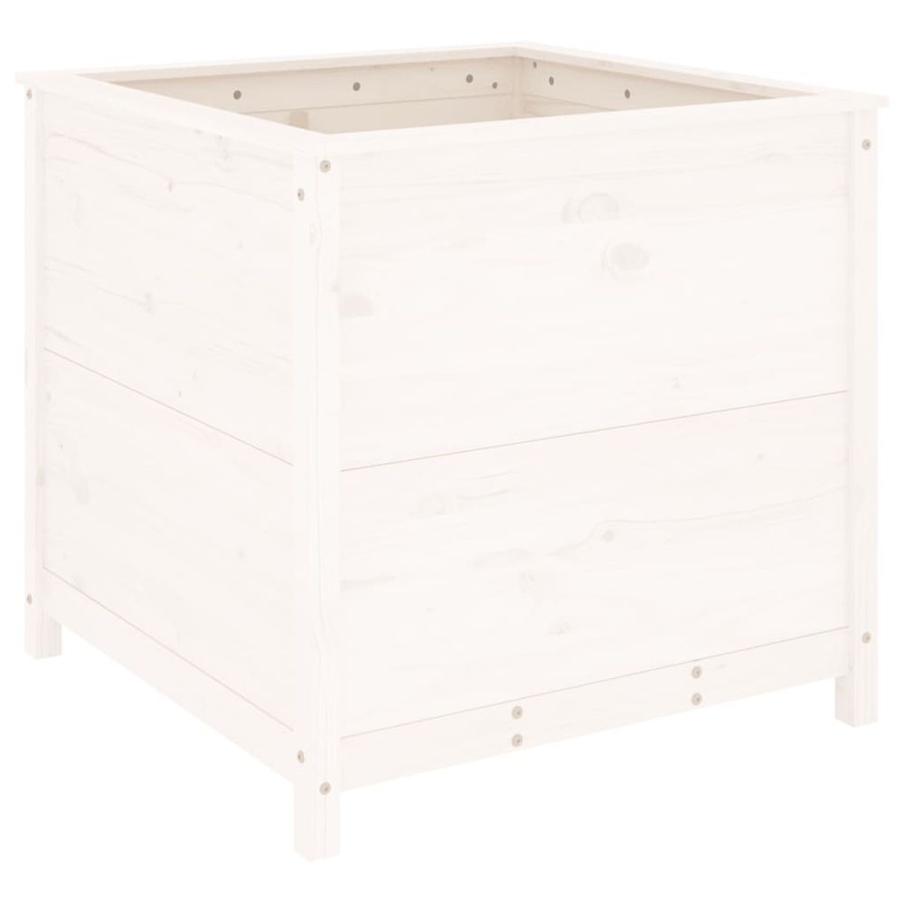Jardinière d'extérieur blanc 82,5x82,5x78 cm bois massif de pin