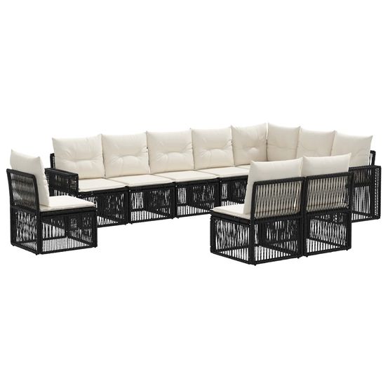Ensemble de canapé de jardin 10 pc noir et blanc crème