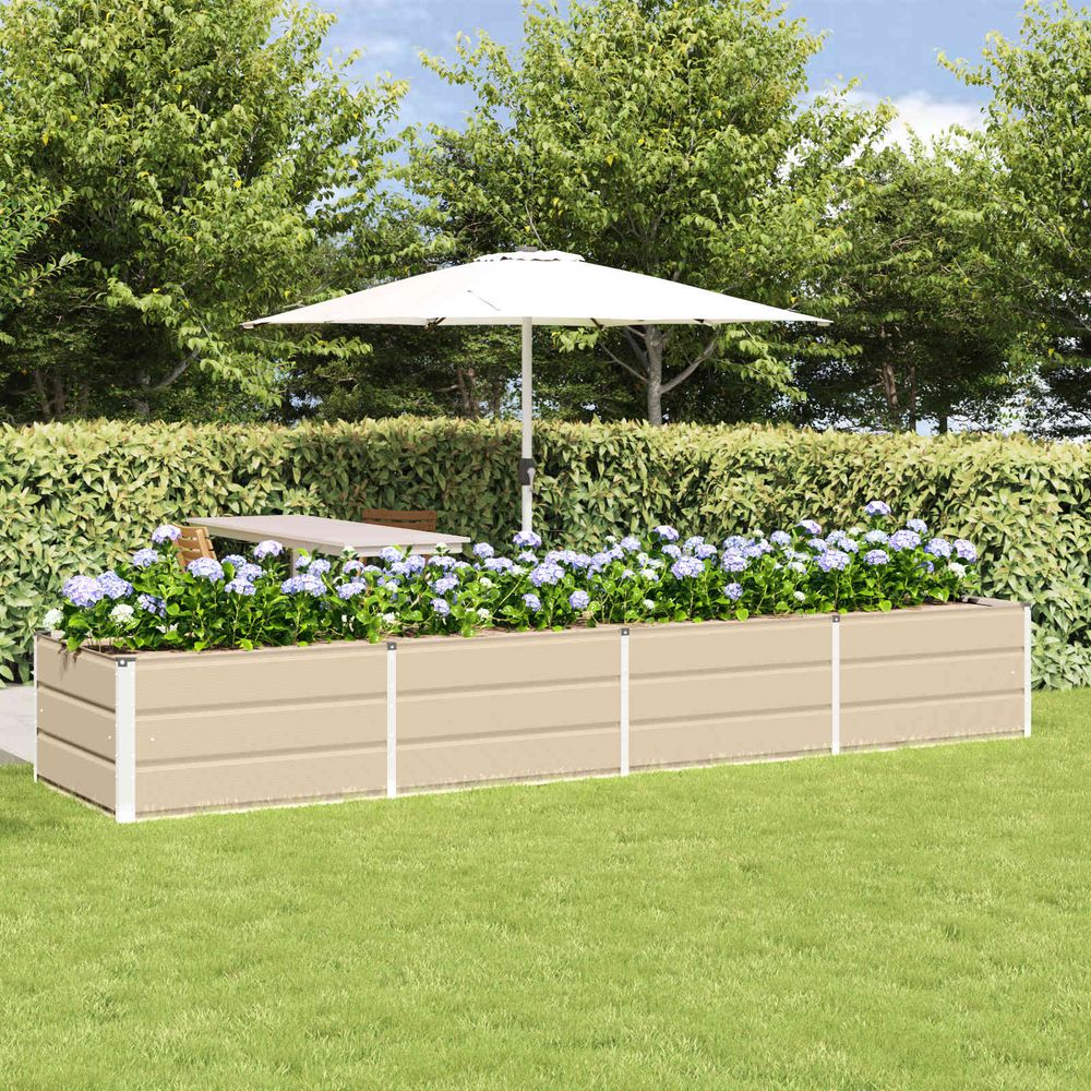 Jardinière rectangulaire géante acier 320x80x45 cm pour potager xxl