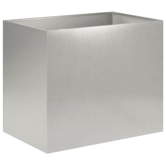 Cache-pot de jardin argenté 50 x 40 x 50 cm acier inoxydable