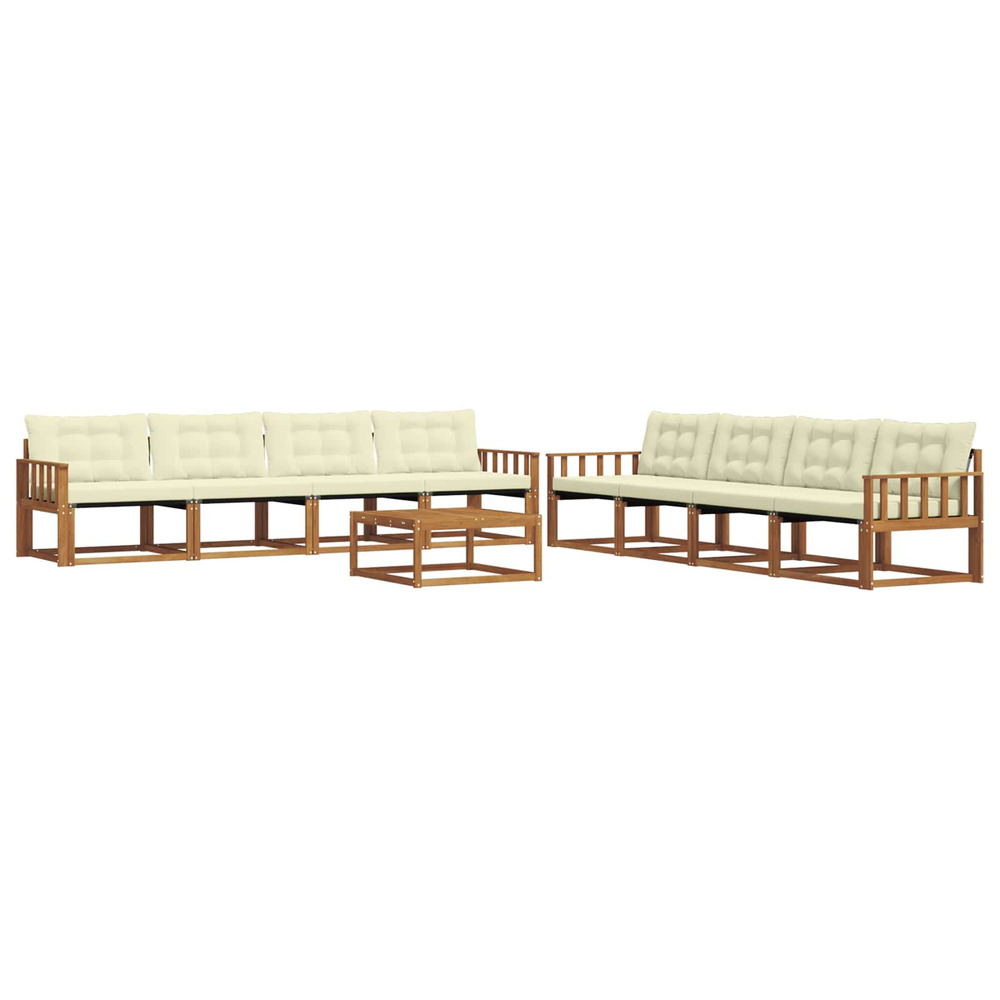 Ensemble de canapés d'extérieur 9 pcs naturel et crème